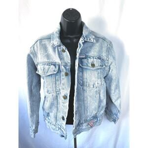 Vintage 80s 90s Guess USA Acid Wash Denim Jacket S/M
